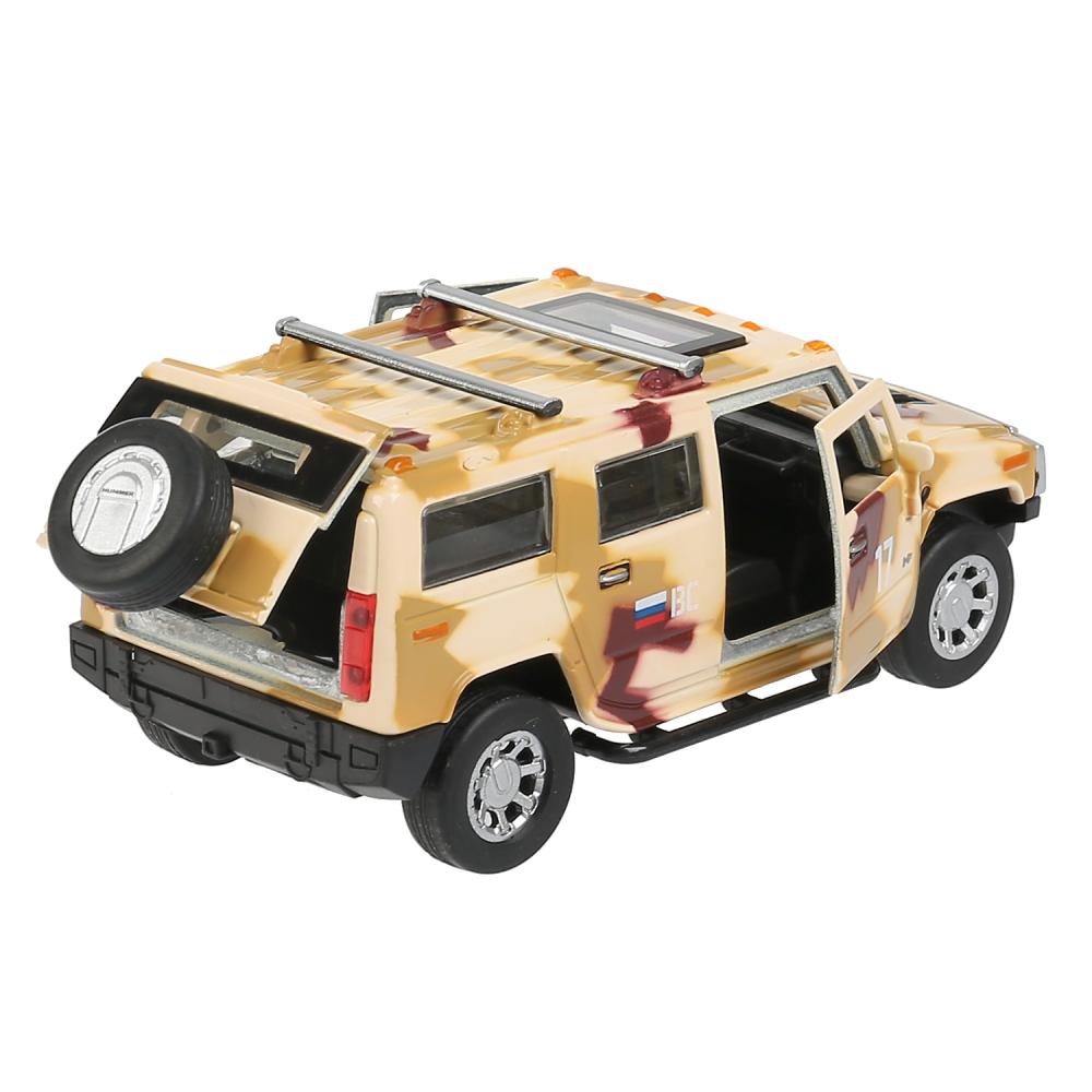 Машина металл "hummer h2 камуфляж" 12см, откр.двери, инерц., песочный в кор. Технопарк в кор.2*36шт