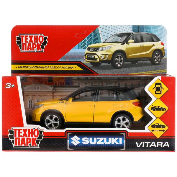 Машина металл "suzuki vitara s 2015" дл 12 см, откр дв, багажник, ин, золот с чёрный в кор. Технопарк