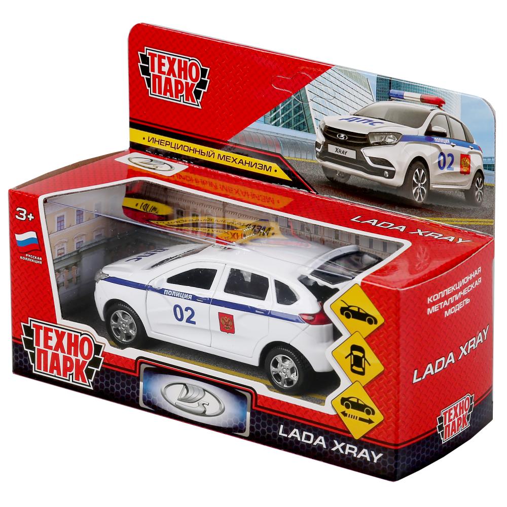 XRAY-12POL-WH 297507 Машина металл LADA XRAY ПОЛИЦИЯ длина 12 см, двери, багажник, инерц, белый, кор Те