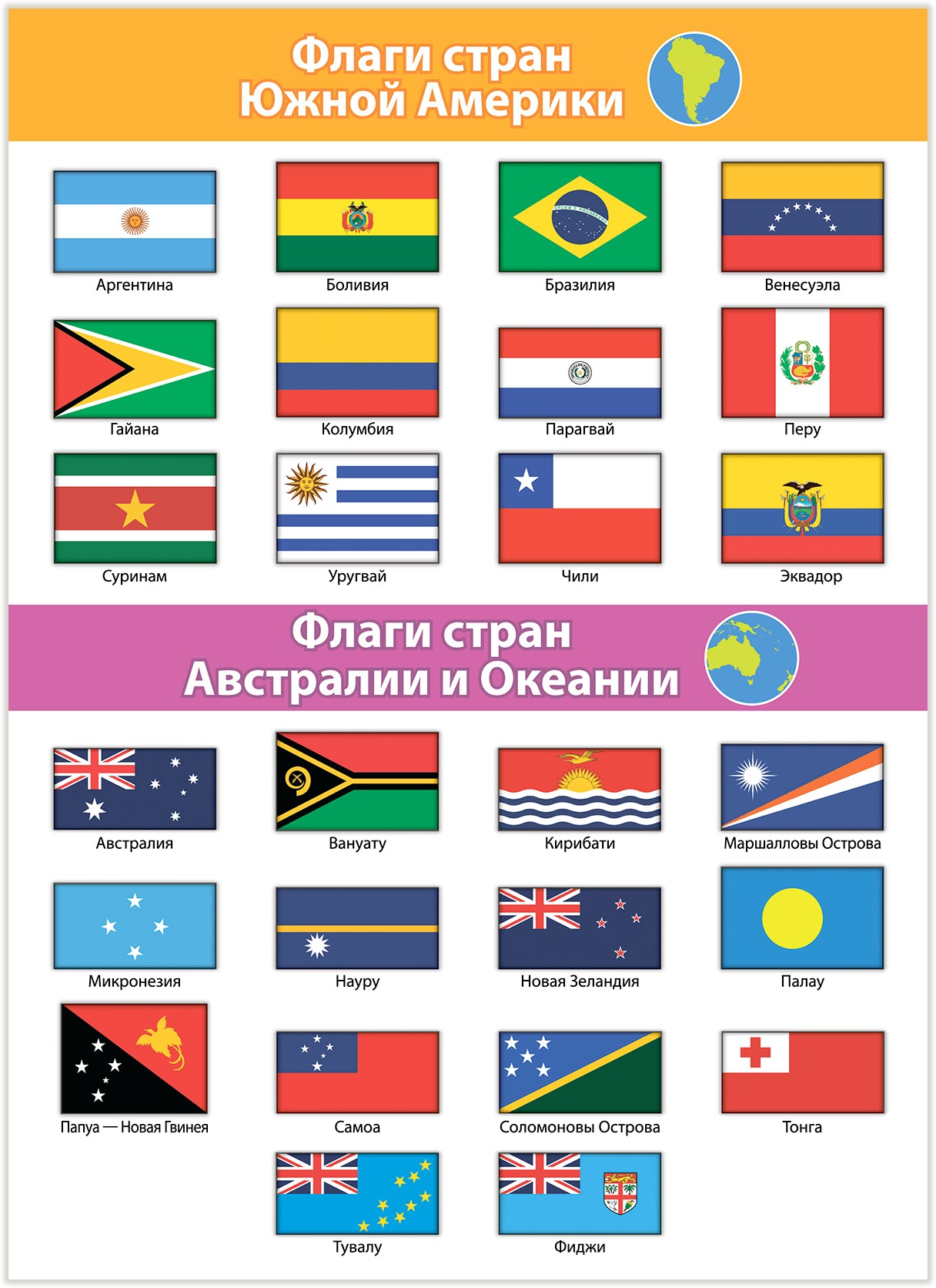 4127 Комплект плакатов. Флаги мира