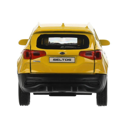 Машина металл KIA seltos длина 12 см, двери, багажник., инерц, желтый, кор. Технопарк в кор.2*36шт