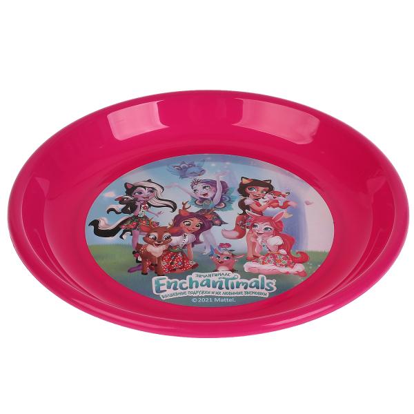 Enchantimals. Тарелка детская плоская пластиковая, 185х185х23 мм, ТМ Умка<br> в кор.60шт