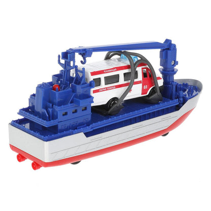 КРАН-17SLAMB-ГАЗГЫ Модель металл свет-звук ТРАНСПОРТНЫЙ КОРАБЛЬ 17 см, ГАЗЕЛЬ, инерц, кор. Техн