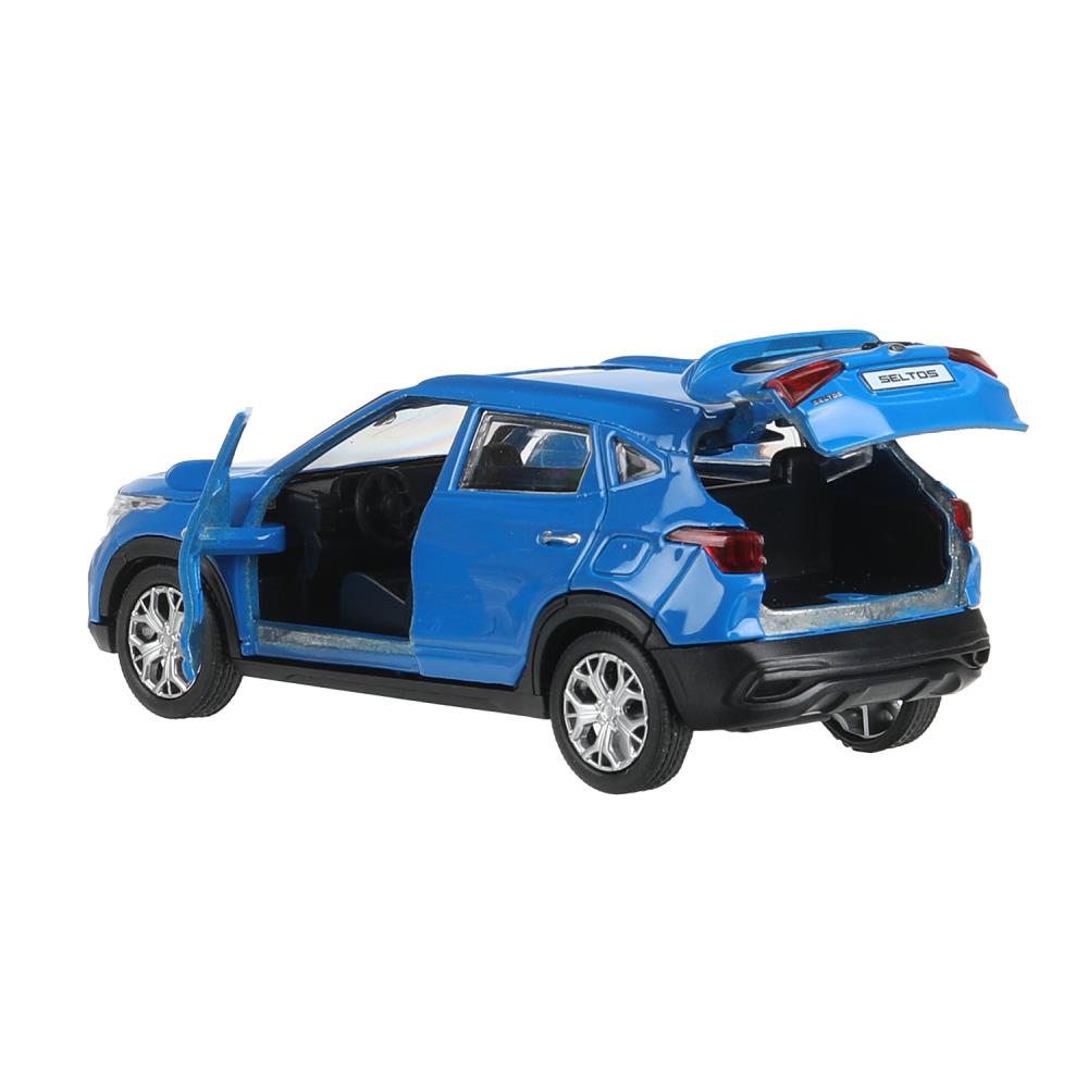Машина металл KIA seltos длина 12 см, двери, багажник., инерц, синий, кор. Технопарк в кор.2*36шт