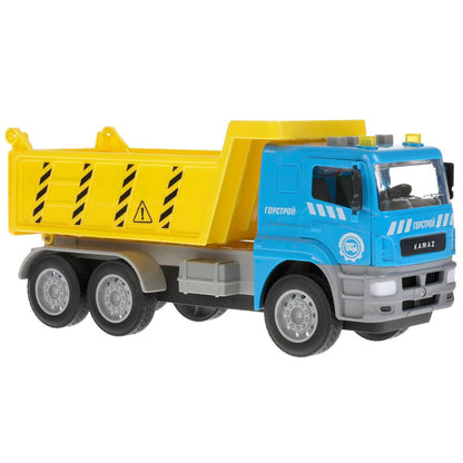Технопарк. Машина "Kamaz Самосвал" 25 см, пластик свет-звук инерц, син, кор. арт.KAMDUMP-25PL-BUYE