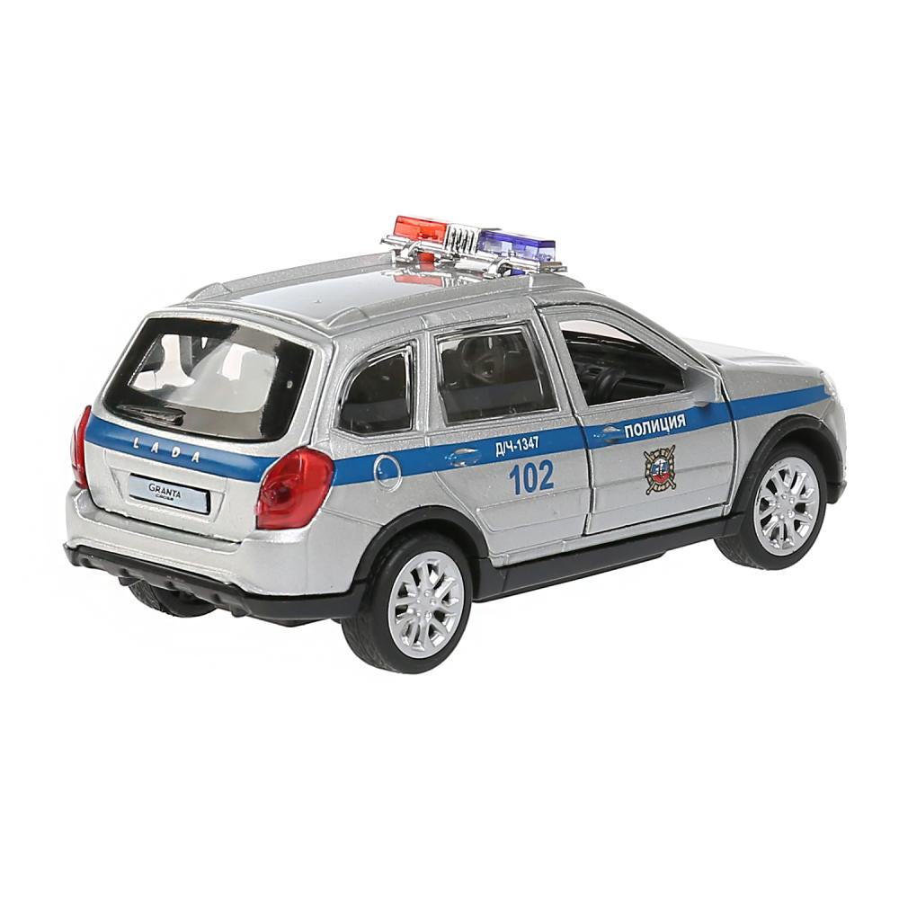Машина металл "lada granta cross 2019 полиция" 12см, инерц.серебристый в кор. Технопарк в кор.2*36шт