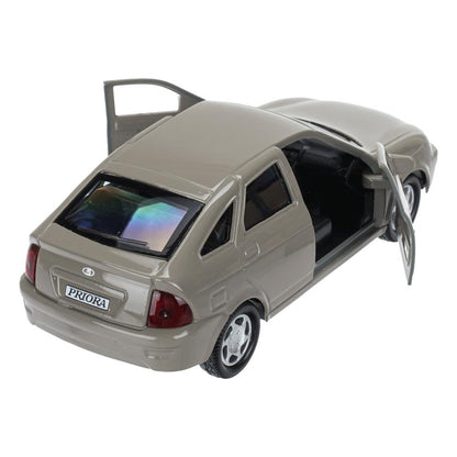 Машина металл LADA PRIORA 12 см, двери, инерц,золотисто-коричневый , Технопарк
