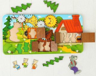 BusyBoard. Развивающая доска "Три поросенка" арт.8012 (37х1,5х18) /16