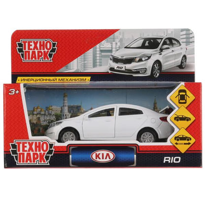 Machine en métal KIA RIO de 12 cm, double, bagage, inerce, blanc, cor. Parc technologique dans le cor.2*36шт
