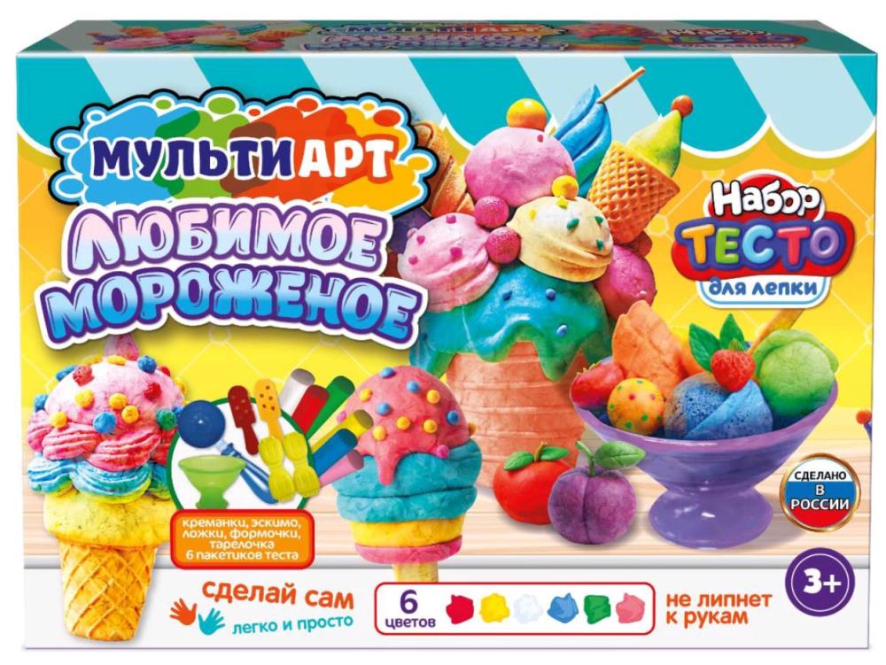 Набор для лепки любимое мороженое, 24 см MultiArt в кор.8шт