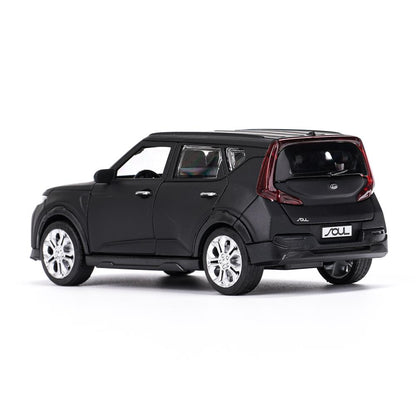 Машина металл свет-звук KIA soul 12 см, двер, инер, черный МАТОВЫЙ, kor. Parc technologique dans le cor.2*36шт