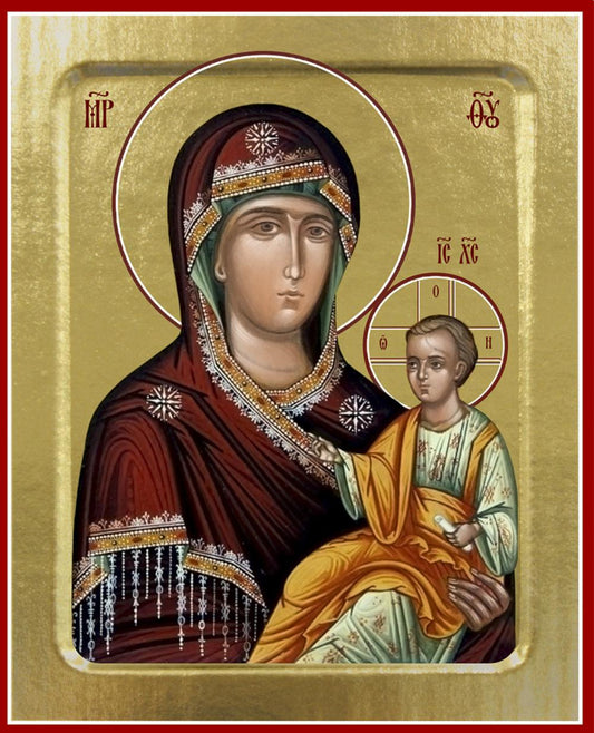 Икона Пресвятой Богородицы, Попская (на дереве): 125 х 160