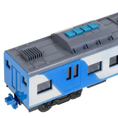 ELTRAINLAST-30PL-BUGY Модель пластик свет-звук СКОРОСТНОЙ ПОЕЗД 32,5 см, двери, 4 кнопки, син, кор. Те