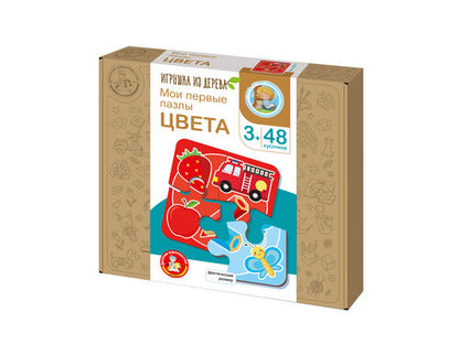 Пазлы из дерева. Mon premier paquet "Цвета" 48 éléments