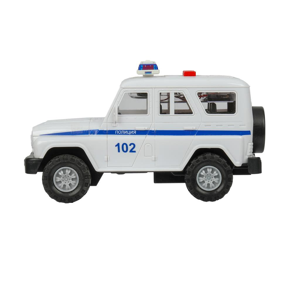 Машина пластик свет-звук ПОЛИЦИЯ 16 см, инерц., кор. Технопарк в кор.2*48шт