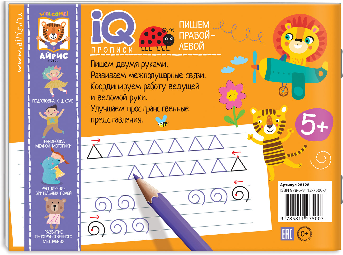 IQ-прописи.5+ Пишем правой-левой. Прописи для двух рук