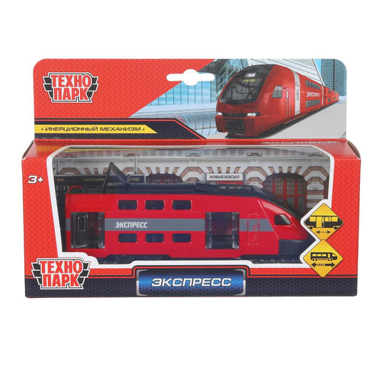 Модель металл АЭРОЭКСПРЕСС ПОЕЗД, 16 см, двери, инерция, коробка Технопарк в кор.2*24шт