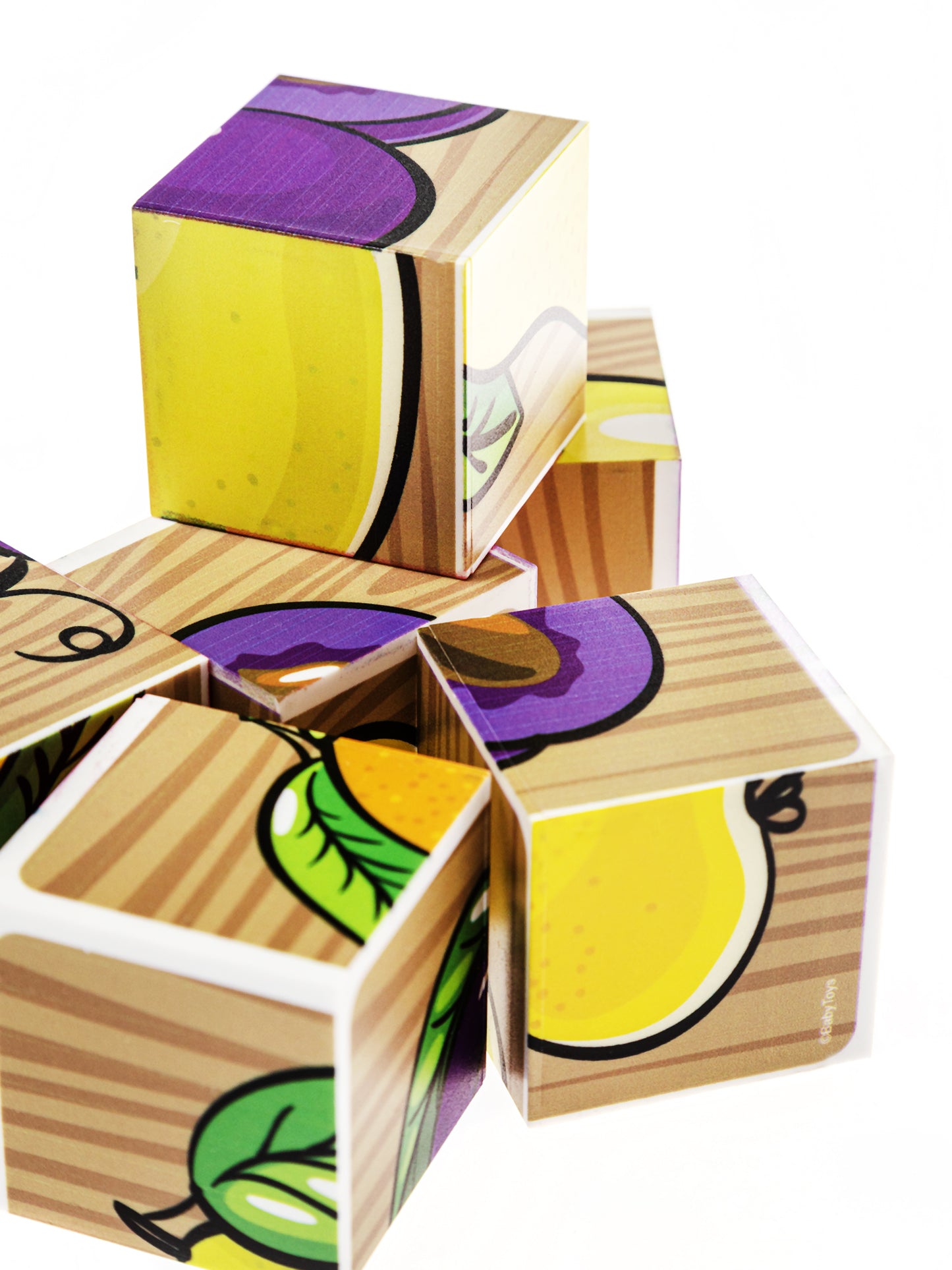 Кубики "Фрукты" (без обклейки) 6 шт Jouets pour bébé