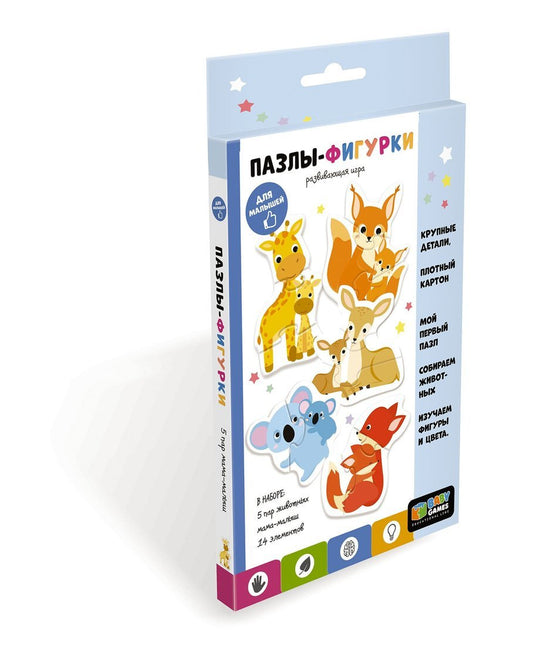 Пазлы-фигурки ORIGAMI Baby Games Мама и малыш 14 элементов