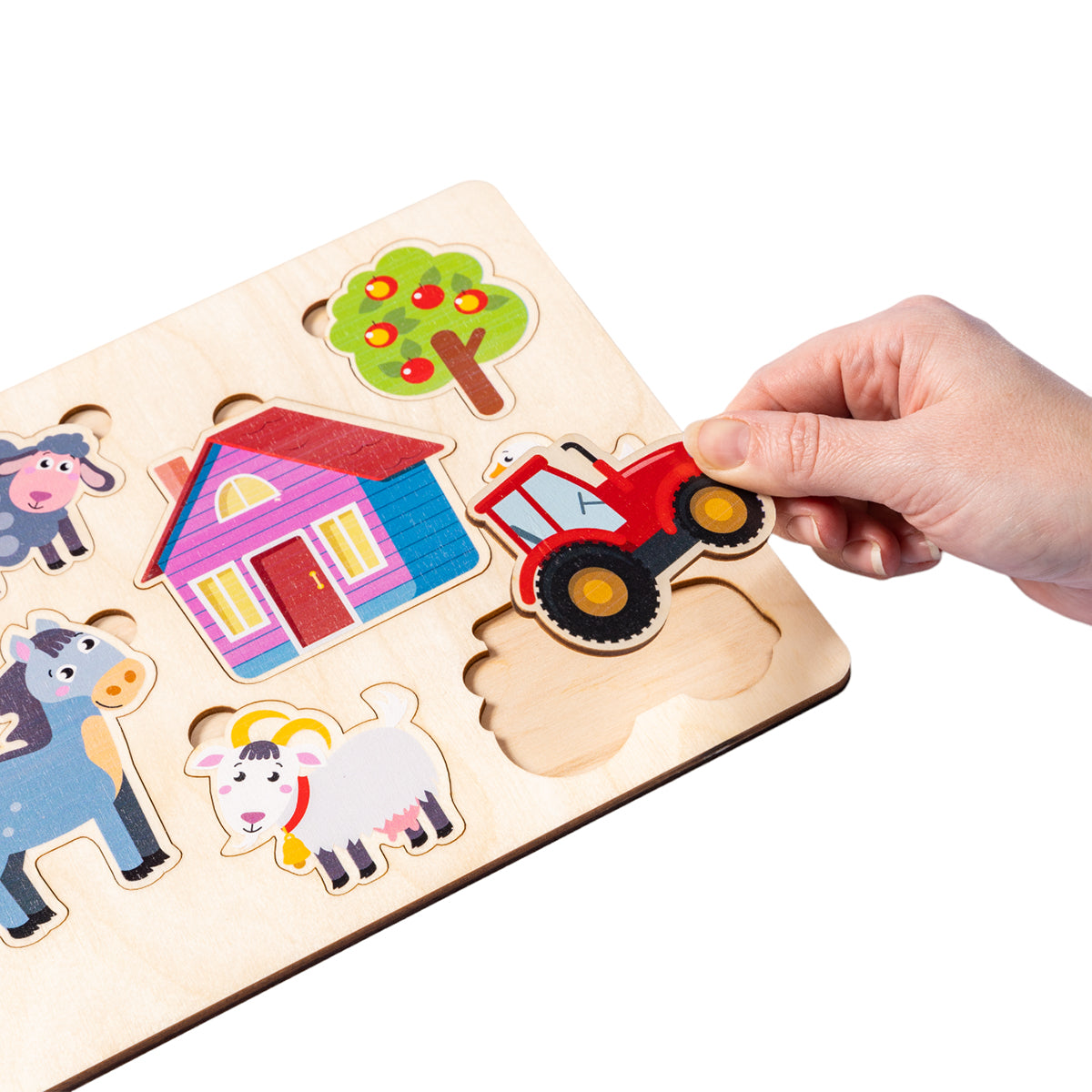 ИГРА РАЗВИВАЮЩАЯ ДЕРЕВЯННАЯ "ФЕРМА" (30Х21СМ) в кор.15шт