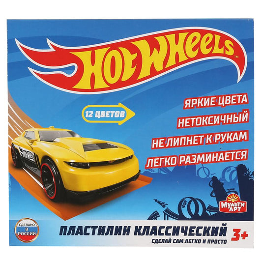 HOT WHEELS Пластилин классический, 12 цв (180 г) MULTIART в кор.16шт