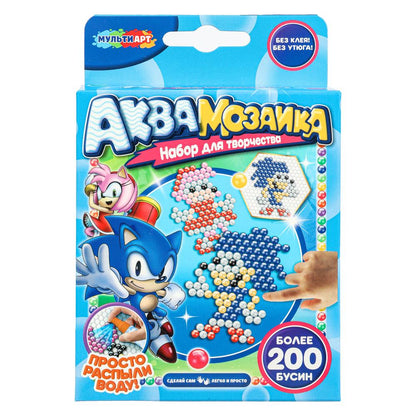 Аквамозаика 200 бусин Соник МУЛЬТИ АРТ в кор.48шт