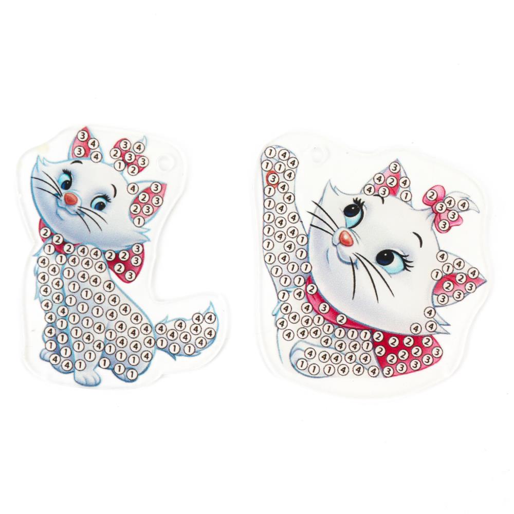 Брелоки алмазной мозаикой кошечка мари MultiArt в кор.50шт