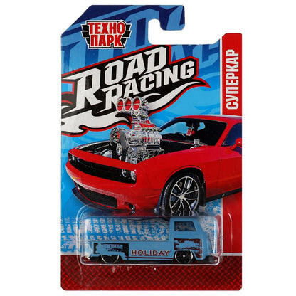 Machine en métal ROAD RACING SUISSE 7,5 cm, dans un assortiment, en blister. Parc technologique en cor.2*360шт