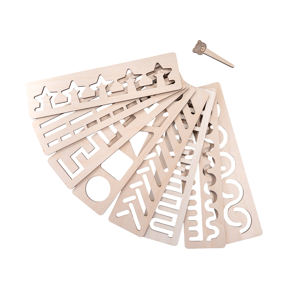 Игра развивающая деревянная "Магические линейки" (трафареты)