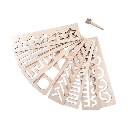 Игра развивающая деревянная "Магические линейки" (трафареты)