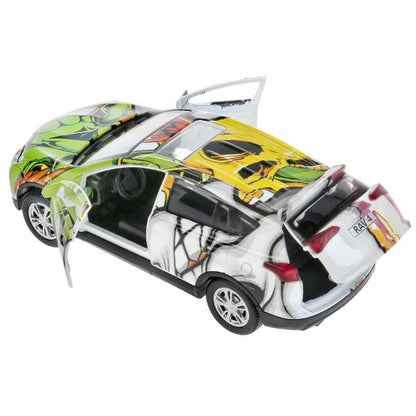 Машина металл TOYOTA "toyota rav4 графити", длина 12см, инерц, в ассорт. в кор.Технопарк в кор2*36шт
