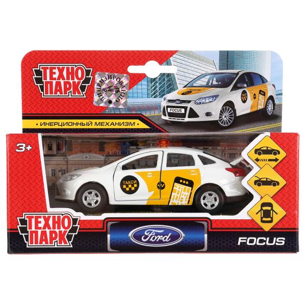 Машина металл FORD Focus такси 12см, инерц., открыв. двери и багажник в кор. Технопарк в кор.2*24шт