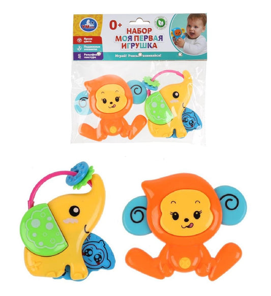 1804M169-R 303858 Развивающая игрушка слоник и обезьянка в пак. Умка в кор.2*180шт