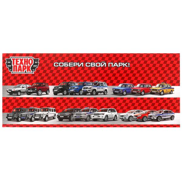 Машина металл свет-звук LADA ваз 2107, дв, кап, баг, св-зв,инер,17,5 см,крас Технопарк в кор.2*18шт