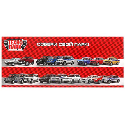 Машина металл свет-звук LADA ваз 2107, дв, кап, баг, св-зв,инер,17,5 см,крас Технопарк в кор.2*18шт