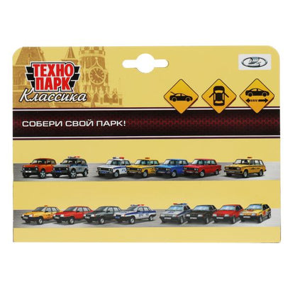 Машина металл ВАЗ-2106 ЖИГУЛИ длина 12 см, двери, багажник, инерц,бежевый, кор. Технопарк в кор.2*36шт