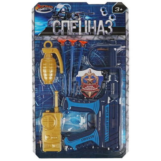 Набор оружия спецназ автомат с присосками, блист.23*37,3*6см ИГРАЕМ ВМЕСТЕ в кор.2*36шт