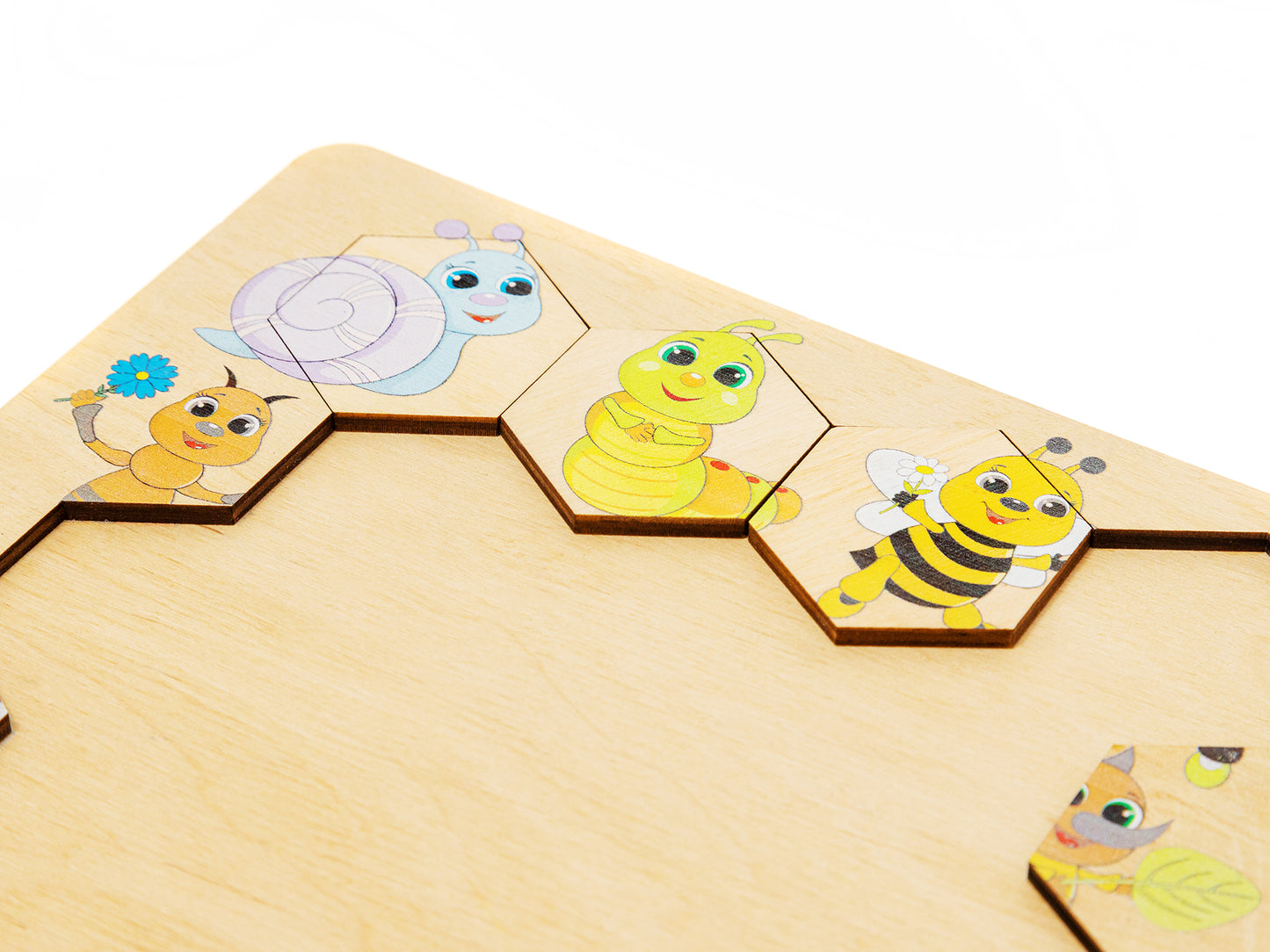 00784 Пазл деревянный. Занимательные соты. Букашки