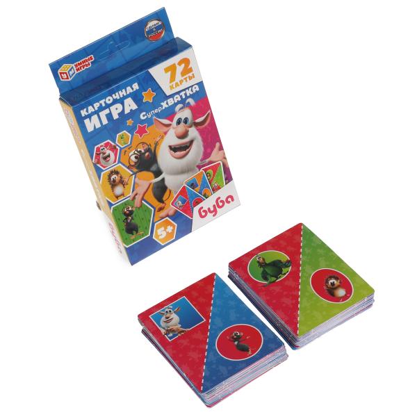 Буба. Суперхватка. Карточная игра. Коробка с европодвесом. карточки 72 шт Умные игры в кор.40шт