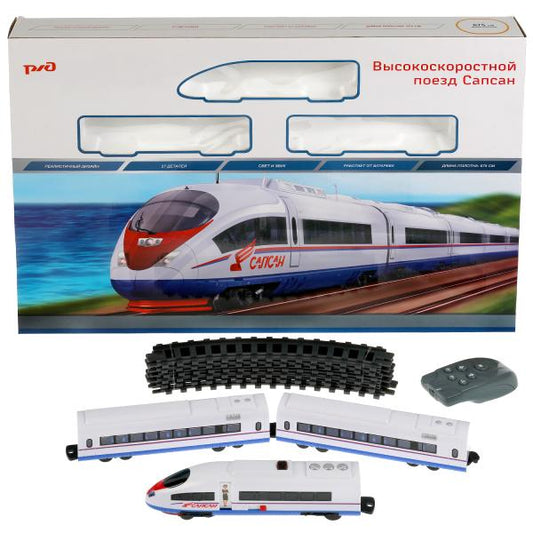 Железная дорога РЖД на р/у "сапсан",свет+звук, длина 675см,кор.58*40*6см ИГРАЕМ ВМЕСТЕ в кор.8шт
