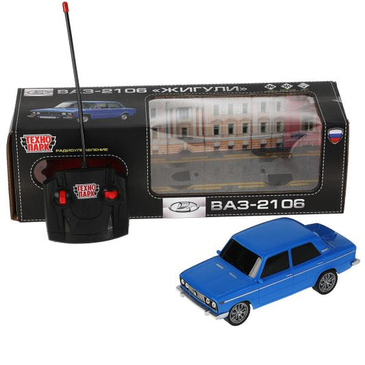 Технопарк. ВАЗ-2106 на р/у 18 см, свет, синяя в кор. арт.VAZ2106-18L-BU