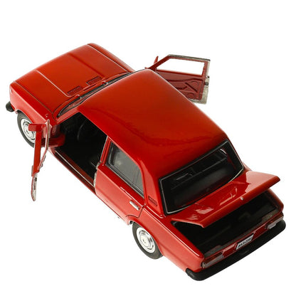 Машина металл ваз-2101 длина 12 см, двери, багажник, инерц, красный, кор. Технопарк в кор.2*36шт