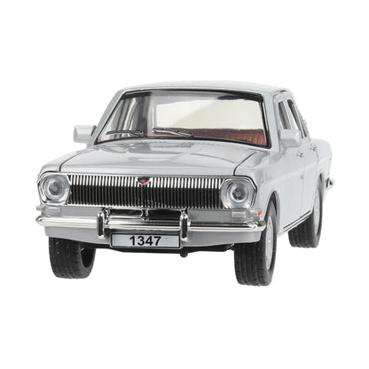 ГАЗ 2401 свет-звук 19,7 см, дв, кепка, сумка, ин, серый Технопарк в кор.2*24шт