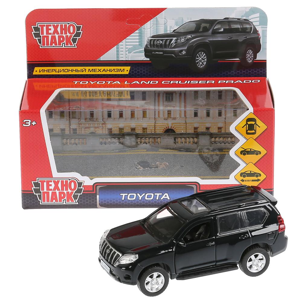 Machine en métal "TOYOTA PRADO", d'une longueur de 12 cm, ouverte. двери, инерц, ЧЁРНЫЙ в кор. Parc technologique dans le cor.2*36шт