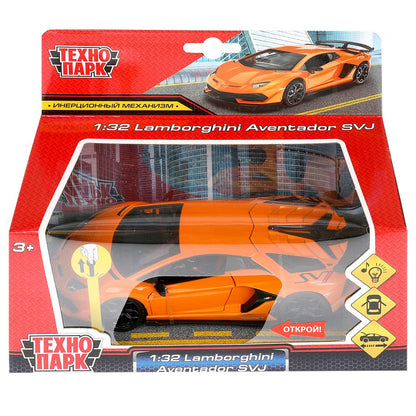 Машина металл свет-звук lamborghini aventador svj, 15,5 см, двери, инерция Технопарк в кор.2*24шт