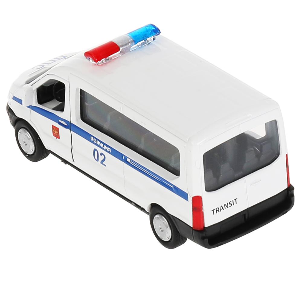 Машина металл FORD Transit полиция 12см, открыв. двери, инерц. в кор. Технопарк в кор.2*24шт