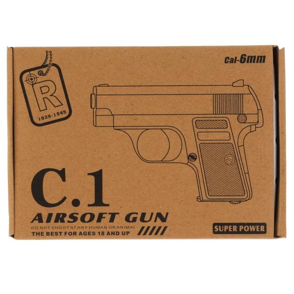 Пистолет (п) металл., съемный магазин, с пульками C1 в кор. в кор.60шт