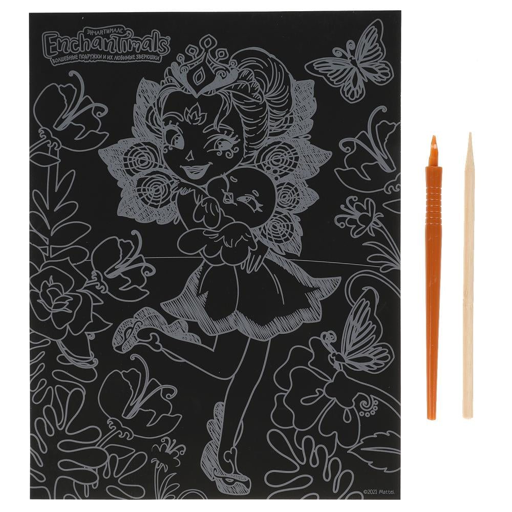 SCRATCHART-CLR-EN1 313947 Набор д/дет творчества ЭНЧЕНТИМАЛС гравюра 18*24 см, цветная МУЛЬТИ АРТ