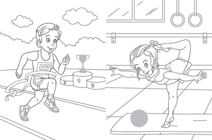 Раскрась и наклей: спорт: книжка-раскраска