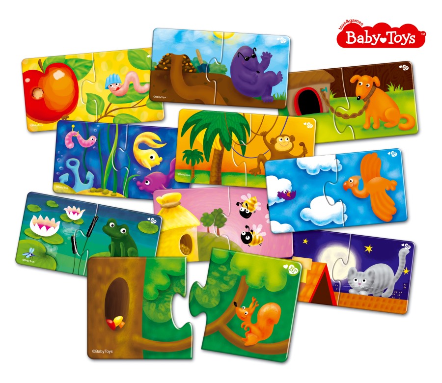 Пазлы парные "Кто где живет?" 20 эл Baby Toys (макси)